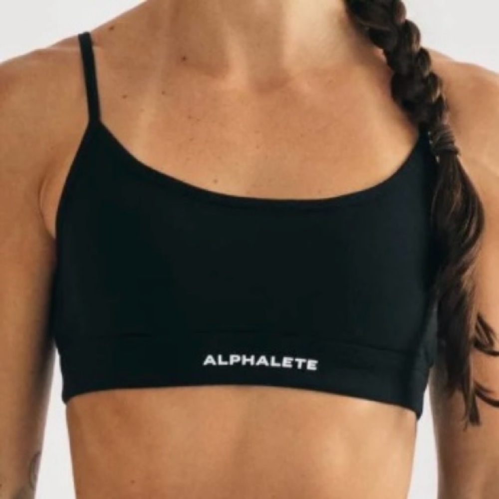 Alphalete Alphalux Tri Sportsbra Black Small Activewear Yoga Workout Gym